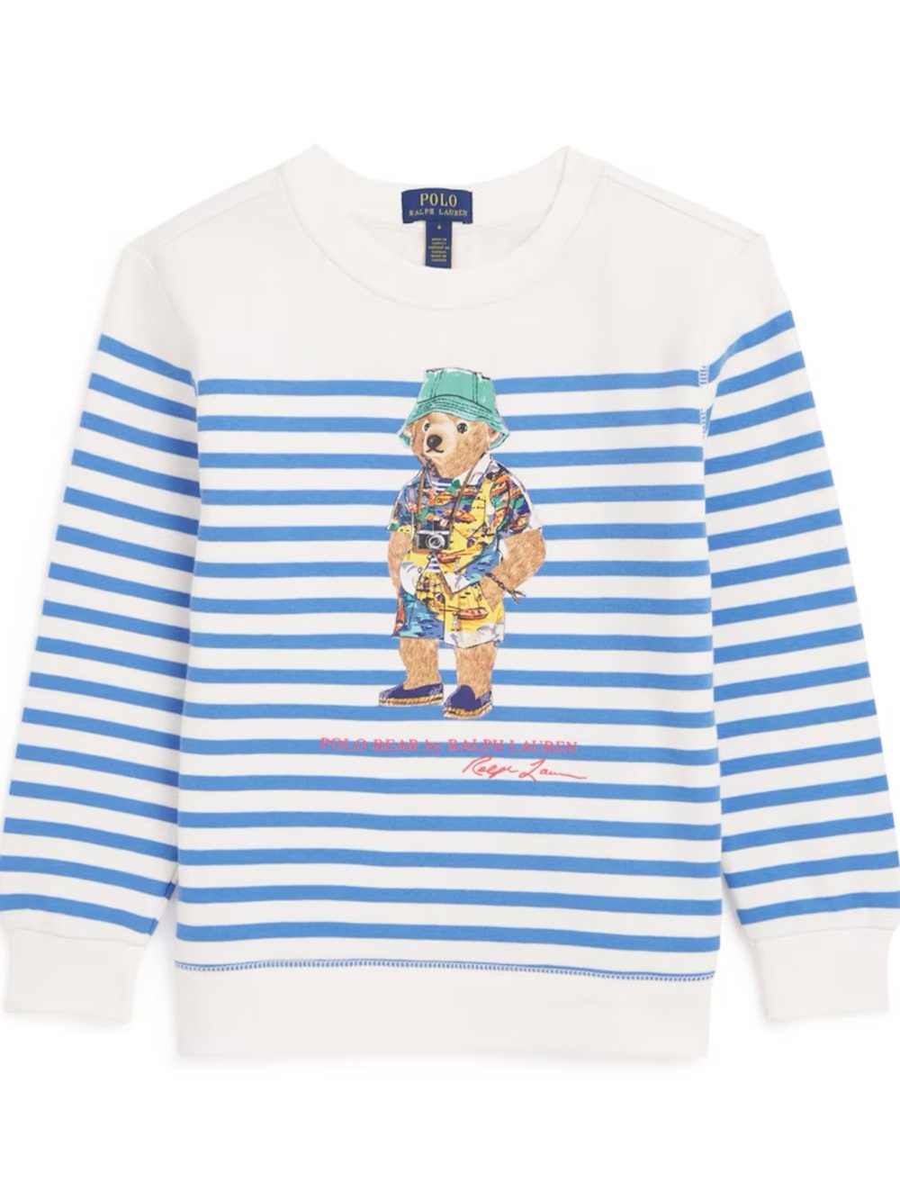 Polo Ralph Lauren Striped Polo Bear Fleece Sweatshirt*NWT